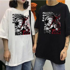 Męskie koszulki jujutsu kaisen T-shirt sukuna nadruk krótki rękaw haruku w stylu anime top swobodny crewneck