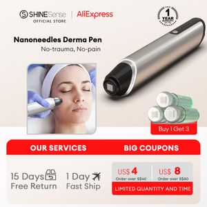 Ansikte Massager ShineSense Nano Microneedeling Dr Pen Electric Roller Derma P On Therapy Device Skin Rejuvenation Care Beauty Machine 230725