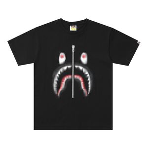 A Bathing APE Youth Shark Head Black White Bathing Ape Camicia Uomo Tempo libero Hip-Hop sciolto maniche corte Taglia XXXL