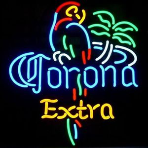 Neon Işık İşaretleri LED İşaret Corona Bird Işık Neon Bira İşaretleri Çubuk İşaret Gerçek Cam Neon Işık Bira Sign251i