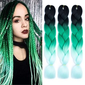 Capelli intrecciati Ombre per Twist Capelli intrecciati jumbo sintetici ad alta temperatura 24 pollici Trecce africane all'uncinetto Estensioni dei capelli J3