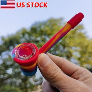 4 inch Silicone Pipe Small Hammer Hand Pipes Bubbler Smoking Pipe Bong Collectible