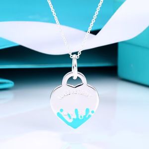 Fashion Heart necklace girl one set of packaging stainless steel 19mm pendant blue pink green red couple jewelry ,Valentine day for Women men