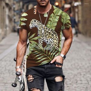 Herren-T-Shirts, Sommer, tropischer Dschungel, Tiermuster, 3D-Druck, T-Shirts für Männer und Frauen, modisch, Streetwear, T-Shirt, lässig, kurzärmelig