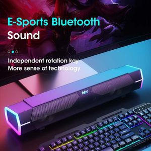 Portabla högtalare 4D Stereo Sound Bar PC -högtalare Surround SoundBar Bluetooth Wireless Wired Computer Speakers Subwoofer för Laptop Theatre TV R230727