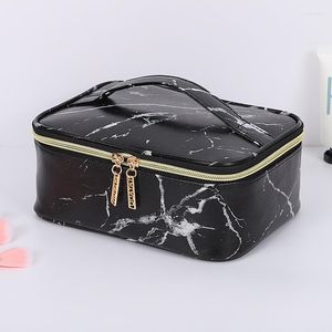 Cosmetic Bags Simple Pattern Square Tote Female Travel Bag Storage Organizer Makeup Ladies Big Portable Toiletries Washbag