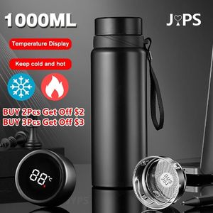 Tumblers 1000ML Smart T Bottle Keep Cold and Temperature Display Intelligent for Water Tea Coffee Vacuum Flasks 230725