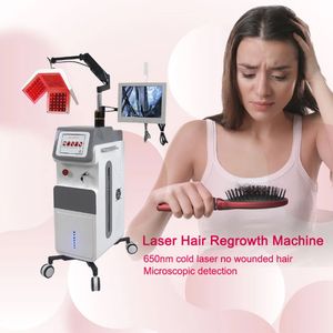 Macchina professionale per la crescita dei capelli del massaggiatore del cuoio capelluto Analisi del rilevamento del follicolo pilifero della macchina a diodi laser contro la perdita di capelli del salone