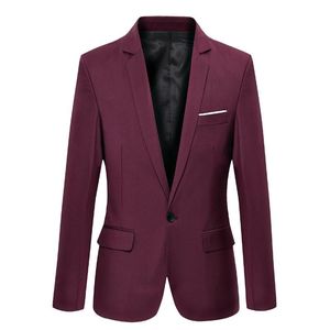 Camis Suit Coat Men's New Solid Color Slim Handsome Top Dress Brudgum Bästa man äktenskap Business Leisure Suit Professional Wear
