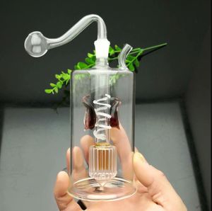 Tubi di vetro Fumo di narghilè soffiato Fabbricazione di bong soffiati a mano Nuova bottiglia di fumo per acqua in vetro con filtro a doppio disco per uccelli