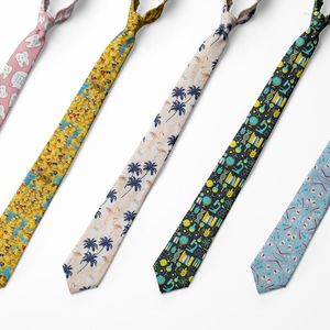 Bow Ties Classic Polyester Men slips design tryckta slipsar 8 cm blommor roliga för formell affärsdräkt bröllopsfest gravitas