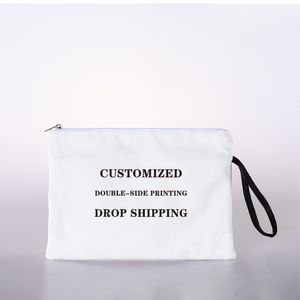 顧客への贈り物として女性用の女性用のジッパーコットンメイクアップトートバッグ付き化粧品バッグのロゴストレージバッグをカスタマイズする