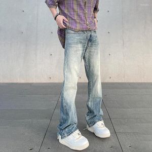 Мужские джинсы для мужчин Y2K High Street Оригинальные винтажные брюки Summer Fit Streetwear Casual осень синяя мода стройные джинсовые штаны