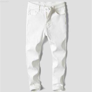 Men Stretch Fashion white Denim Trousers For Male Winter fleece Retro Pants Casual Men's Jeans size 27-36 230316 L230726