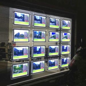 LED-Schilder, Immobilienmakler-Leuchtkasten, hängende Acryl-LED-Fensterdisplays, A4, einseitig, für Immobilienmakler-Fenster 1899