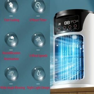 Andra hem Garden Portable Smart AC Air Conditioner med 7 LED -lampor Mini USB Air Conditioner Cooling Cooler Fan för Home Office 230725