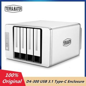 Nätverksomkopplare Terramaster D4-300 USB3.1 Typ C 4-Bay Storage Extern hårddiskskåp för 3,5 