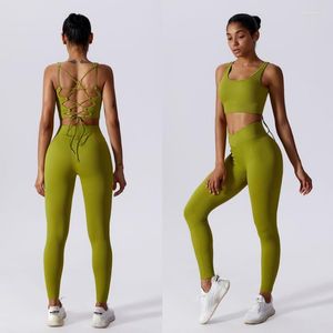 Active Set Two Piece Summer Sport Yoga Set Workout Clothes For Women Outfit Fitness Running Gym kostym Sportkläder Hög midja Legging