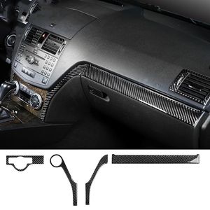 Bilinredning Dekoration Gjutning av trimremsor Kolfiber Bil Central Control Strip Decal Sticker för Mercedes C Class W204284V