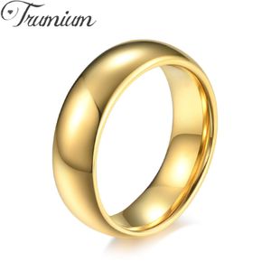 Bröllopsringar trumium 468mm 18k guld enkel volframstål ring volfram guld ring bröllop engagemang par 230725
