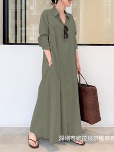 Vestidos casuais femininos verão manga longa vestido com decote em O vintage elegante moda extravagante streetwear oversize bainha linha A