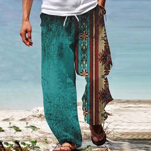 Pantaloni da uomo Uomo Summer Beach Hippie Harem Baggy Boho Yoga Hawaiianss Casual Pantaloni con cavallo basso