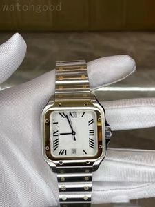 숙녀 시계 자동 스퀘어 시계 블랙 브라운 가죽 스트랩 Montre Femme Screw Bezel Vintage Mens 시계 매일 공식 비즈니스 DH07 E23