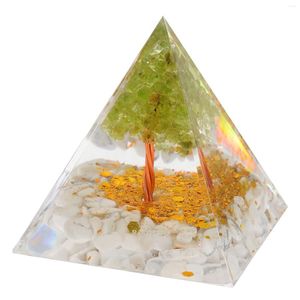 Dekorativa blommor Crystal Tree Pyramid Home Ornament Meditation Collection Desk Top Decor Yoga Desktop Stone Craft Office