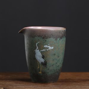 Onderdelen Manual Vintage Kiln Huan Cai Crane Gong Dao Bei Large Ceramic Gong Beicha Qi Uniform Cup Kung Fu Tea Accessories Tea Infusers