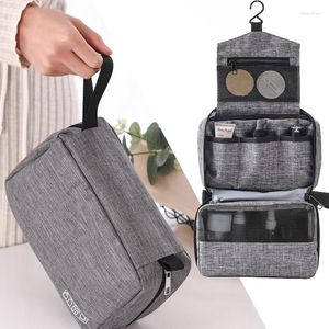 Kosmetiska väskor män rese badrum hängande toalettartikar canvas dopp kit nödvändiga rakar dusch kvinnor skönhet makeup arrangör