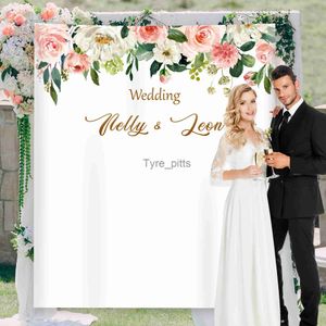 Hintergrundmaterial NeoBack individueller Hochzeitstag-Hintergrund Hochzeitshintergrund Aquarell-Blumen-Fotografie-Banner X0725