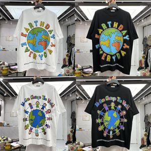 Men's T Shirts Men We Can Change The World Women Cotton Tee Kawaii Clothing Good Quality Colorful Alphabet Globe Fashion Shirt