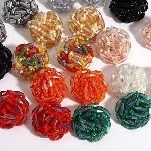 Stud Earrings Freetry Trendy Cute Crystal Beads Handmade For Women Boho Exquisite Flower Ball Colorful Earring Party Jewelry