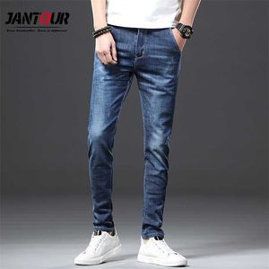 Jantour Brand Men's Slim fit Elastic Fashion Business Classic Style Skinny Jeans Denim Pants Trousers Male 210318 L230726