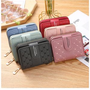 Wallets 2023 Fashion Simple Large Capacity Versatile Heart Color Clutch Zipper Buckle Coin Purse Female Bag Short Wallet For Women
