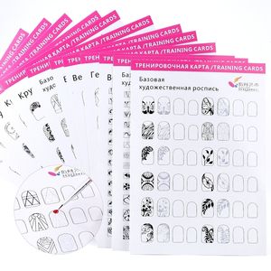 Stickers Decals 12pcs/bag Nail Art Practice Reusable Template Learning Paper Book Manicure Drawing Painting Exercise Books Tool For Manicure 230726