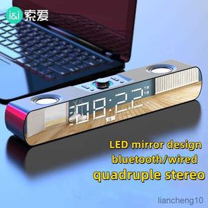 ポータブルスピーカーSOAIYマルチメディアBluetoothスピーカーワイヤレス /有線サブウーファーLEDディスプレイテレビコンピューター用ホームシアタークロックサウンドバーR230727