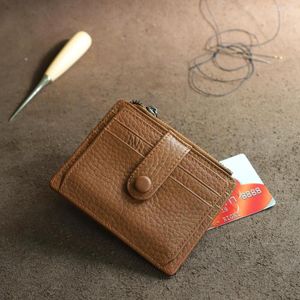Card Holders Holder Wallet For Women Classic Luxury Designer Genuine Leather Slim Coin Purse With Zipper 11 Slots Po Bit