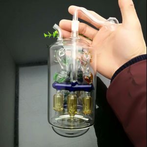 Glass Pipes Smoking blown hookah Manufacture Hand-blown bongs Super large upper double animal lower three column silent filter glass water smoke