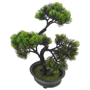 Dekorativa blommor Japan Imitation Pine Ornaments Fake Bonsai Tree Small Artificial Plants Home Decor inomhus Mini