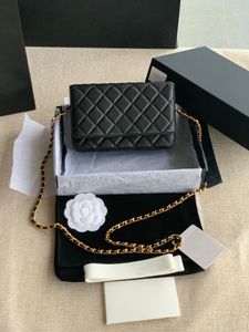 10A Portafoglio a catena da donna di qualità super originale Vera pelle Caviar Agnello con cerniera mini borsa a tracolla woc borse di lusso firmate Cla227S