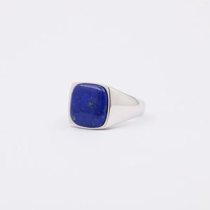 Кластерные кольца серебряное кольцо Lapis lazuli Signet для мужчин