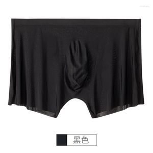 Underbyxor 80-talsis silkes underkläder sexig 3D stansning av midvistboxare shorts mans sommar silkeslen slät andas coola pojkar