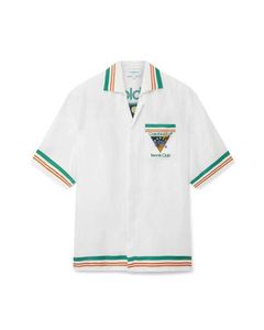 Camisa de botões Casablanca camisa havaiana estilo boutique sh Starry Sky Tennis Camisas soltas de manga curta