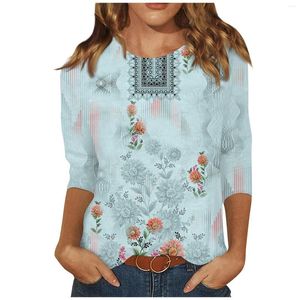 Женские футболки T Plus Size Tops Fashion Casual Three Aquept Cround Funce Functing Printing Осень и зимняя капля корабль