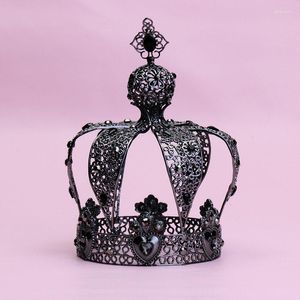 Saç klipleri parti doğum günü pastası kronları ve tiaras gelin düğün takı süsleri diadem için vintage kraliyet taç