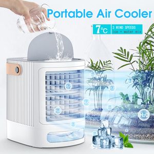 Air Conditioners Small portable air conditioning air cooler used for room evaporative water cooler fan humidifier used for car camping air conditioning 230726