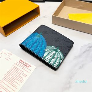 Designers de luxo carteiras múltiplas para mulheres bolsas carteiras bolsa frente e verso estampa de abóbora carteira de viagem feminina bolsa de moedas com caixa original