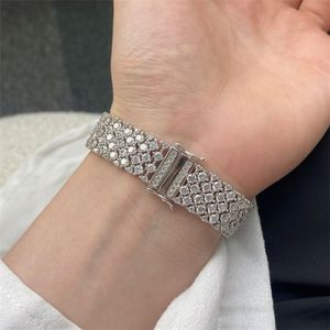 16-18 cm luksus s925 srebrny srebrny łańcuch bransoletki tenisowej dla kobiet 5a cyrkonia sześcienne bransoletki Diamentowe łańcuchy Banles Modna biżuteria