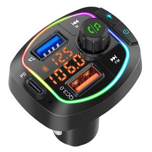 Автомобильная электроника Bluetooth 5 0 FM передатчик беспроводной руки Audio Receiver Mp3 Player 2 1a Dual USB Fast Charger Interior253p